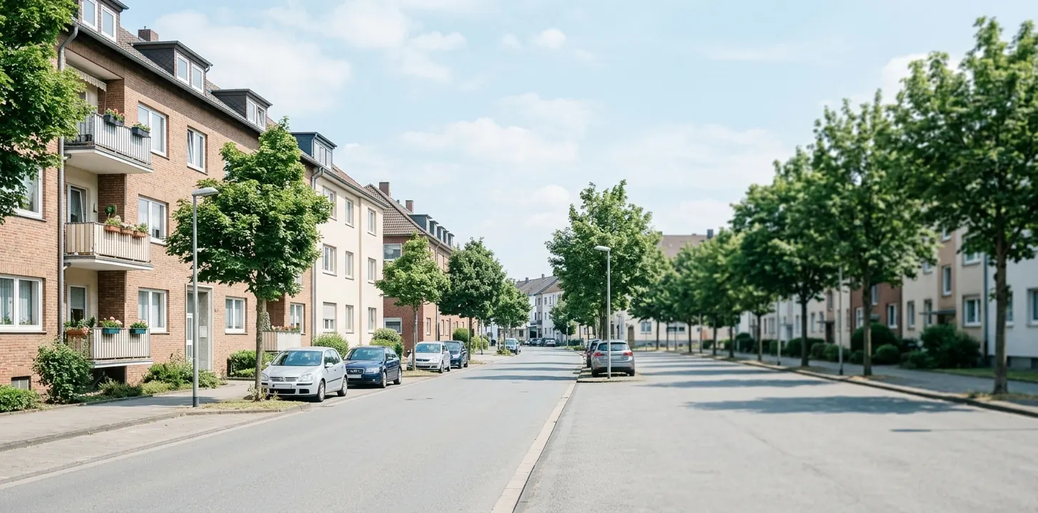 Wohnstraße in einer deutschen Stadt